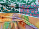 Het zachte Nylon van Aanrakingsdaisy pattern recycled swimwear fabric Repreve
