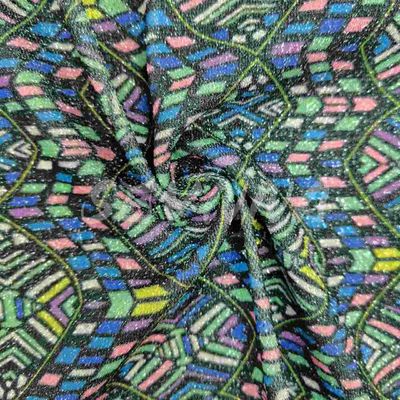 Zachte, comfortabele dubbel gebreide stof met gerecycled poly en metaal voor zomer/herfst