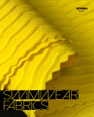 Premium textuurde zwembroek met 85% gerecycled polyester + 15% spandex, 125 cm breed en hoge duurzaamheid voor zwembroeken