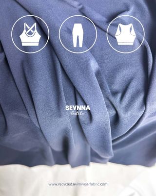 230 gm 77% Biobased Nylon + 23%Swart Spandex Strip Recycled Nylon Stof SP7441