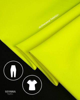 Gele 152 cm breed polyester spandex stof met hoge elasticiteit
