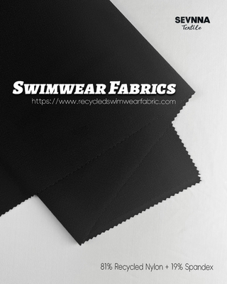 Alternatieven voor zwemstoffen met textuur 81% gerecycled nylon 19% spandex voor milieuvriendelijke zwemkleding