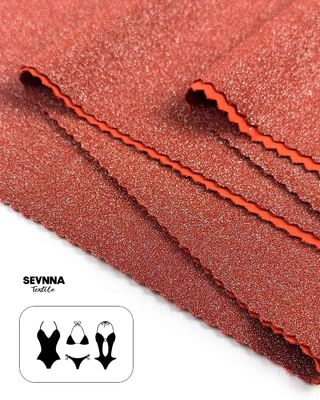 230 g/m² gewicht dubbelgebreide stof met gerecycled nylon en metallic afwerking voor zomer en herfst