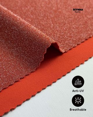 230 g/m² gewicht dubbelgebreide stof met gerecycled nylon en metallic afwerking voor zomer en herfst