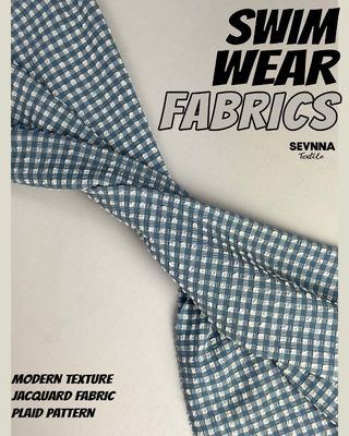 Premium textuur zwemstof met een breedte van 115 cm, een gewicht van 170 gsm en een stijlvol textuurpatroon voor badkleding