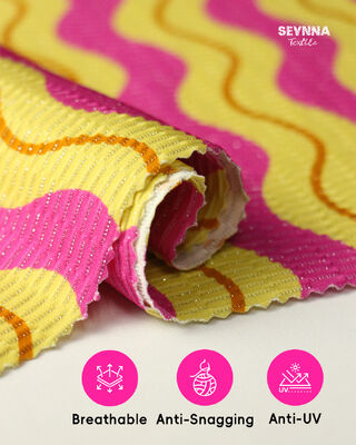 Eco-vriendelijk gerecycled zwembroekstof met 78% gerecycled nylon, 5% metaalsilver en 17% spandex