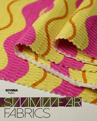 Eco-vriendelijk gerecycled zwembroekstof met 78% gerecycled nylon, 5% metaalsilver en 17% spandex