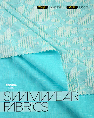 Premium textuurde zwembadstof met 135 cm breedte 195 gram gewicht en 50% gerecycled polyester samenstelling