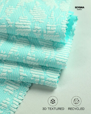 Premium textuurde zwembadstof met 135 cm breedte 195 gram gewicht en 50% gerecycled polyester samenstelling