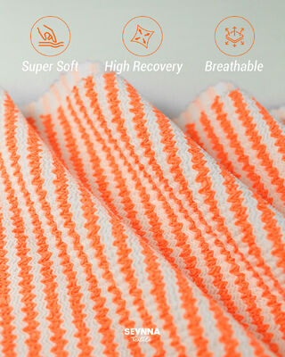 Premium zwemstof met textuur van 95% gerecycled polyester + 5% spandex, 280 g/m² gewicht en hoog ademend vermogen voor zwemkleding