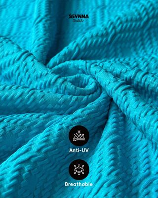 UPF 50+ textuur zwemstof met een hoge chloorbestandheid en 93% gerecycled nylon voor duurzame zwembroeken