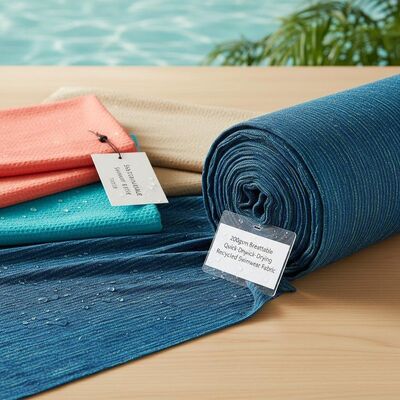 200 gm ademend snel droogend gerecycled zwembroekstof voor duurzaam zwembroektextiel