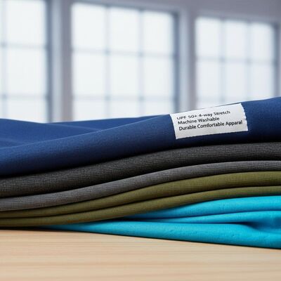 UPF 50+ 4-weg Stretch Machine Wasbare hardloopstof voor duurzame comfortabele kleding