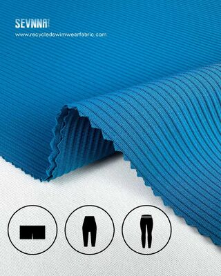 Innovatief gerecycled lycra-stof met mistfolie metalen hologram, SPF50 UV-bescherming en cirkelvormige breitechnologie