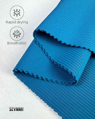 Innovatief gerecycled lycra-stof met mistfolie metalen hologram, SPF50 UV-bescherming en cirkelvormige breitechnologie