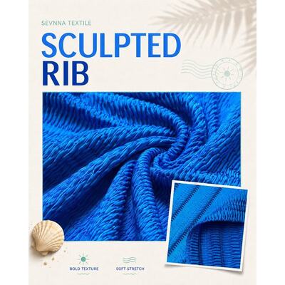 320GSM UPF 50+ Gerecycled Nylon Seersucker Textuur Zwemstof RN-2781