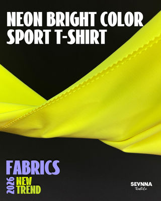 Gele 152 cm breed polyester spandex stof met hoge elasticiteit