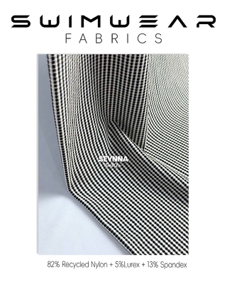 82% Gerecycled Nylon 5% Lurex 13% Spandex Zwemmen Getextureerde Stoffen Alternatieven met Hoge Chloorbestendigheid