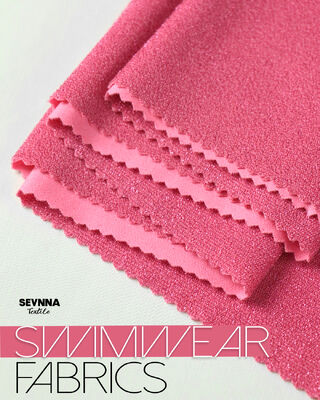 Eco-vriendelijke zwembroekstof met een breedte van 150 cm Zilveren Lurex en GRS gecertificeerd voor duurzame zwembroek