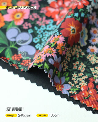 Waterbestendige fietsstof met 45% polyester + 35% nylon + 20% spandex en 240 GSM gewicht voor fietskleding