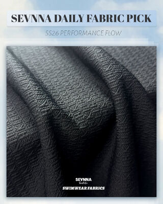 Chloorbestendige textuur zwemstof met 98% gerecycled polyester en UPF 50+ bescherming